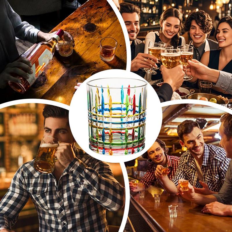 Drinking Glass Wine Hand Painted Glass Iced Coffee Cups Reusable Mug Aesthetic Bar Accessories Colorful Water Container For Beer