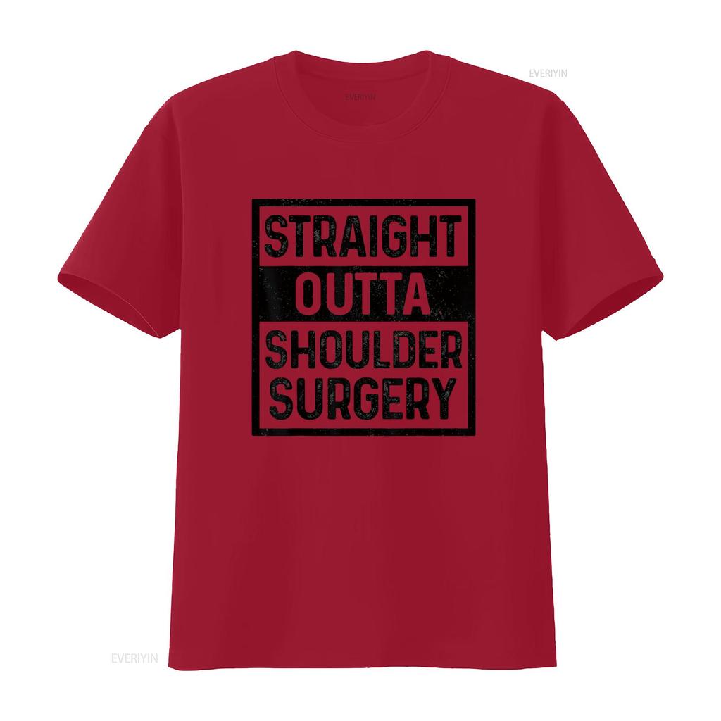 Womens Straight Outta Shoulder Surgery Joint Replacement Recovery T Shirt Black vintage Washed Slightly homme fashion
