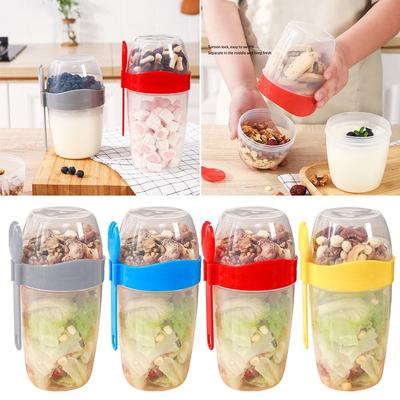 Spoon Large Capacity Kitchen Storage Double Layer Bottles Vegetable Salad Cup Jars Light Food Cup