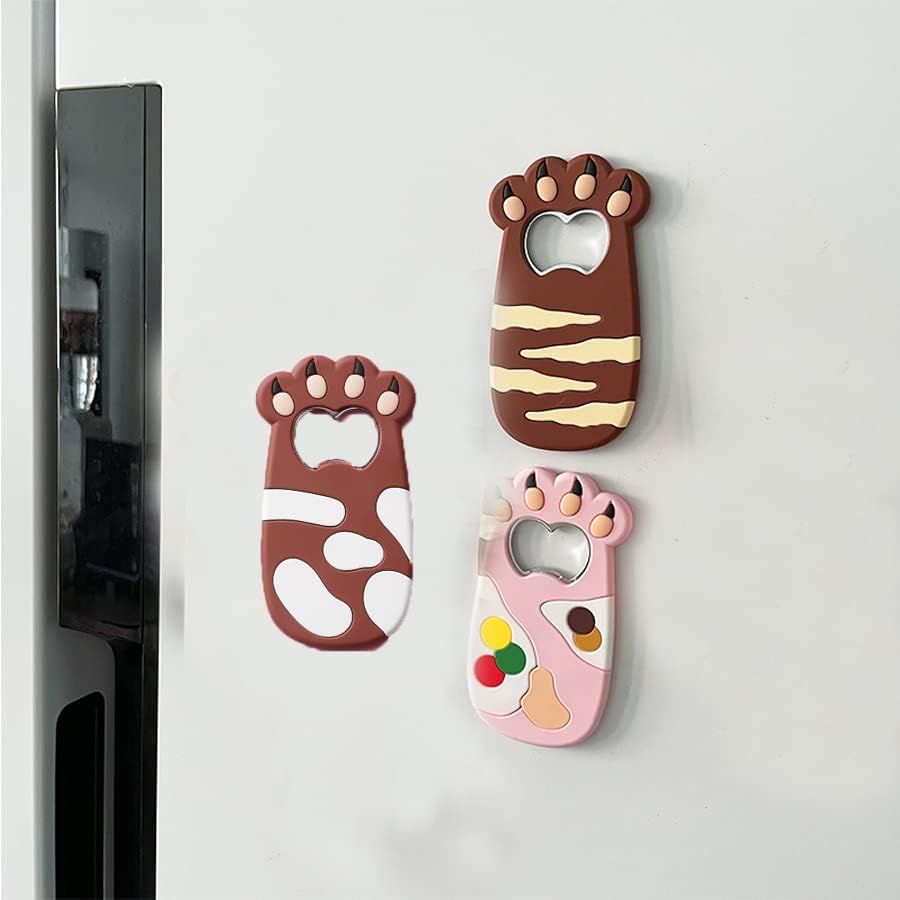 Deschizător de sticle Deschidetor magnetic de sticle de bere Silicon în formă de gheară de pisică Băutură sodă Deschizător de sticle de bere Magnet de frigider Femei Bărbați Cadou