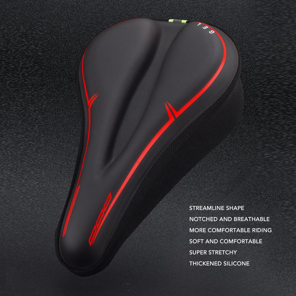 Bike Cushion Cove Bike Seat Cover Ergonomic Skid Resistance Reflective Warning Breathable Relieve Fatigue for Men for Exercise