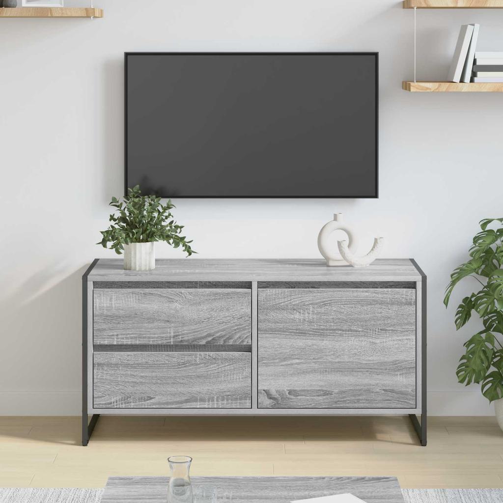 TV Stand Grey Sonoma 100 x 36 x 49.5 cm Engineered Wood