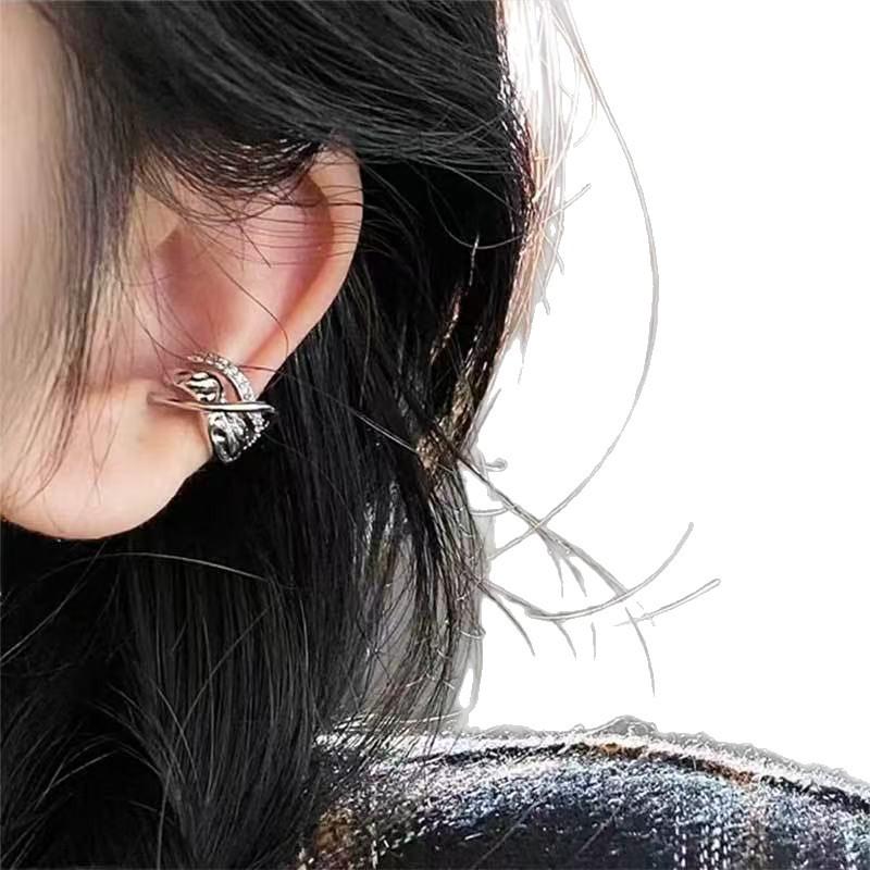 Elegant Zircon Stacked Ear Cuff: Trendy, Non-Piercing Multi-Layer Metal Earrings
