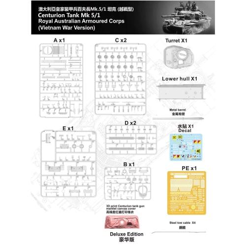 Vespid Model 1/72 Australian Army Centurion Mk.5/1 Vietnam War Version Deluxe Plastic Model Kit VPM720007S