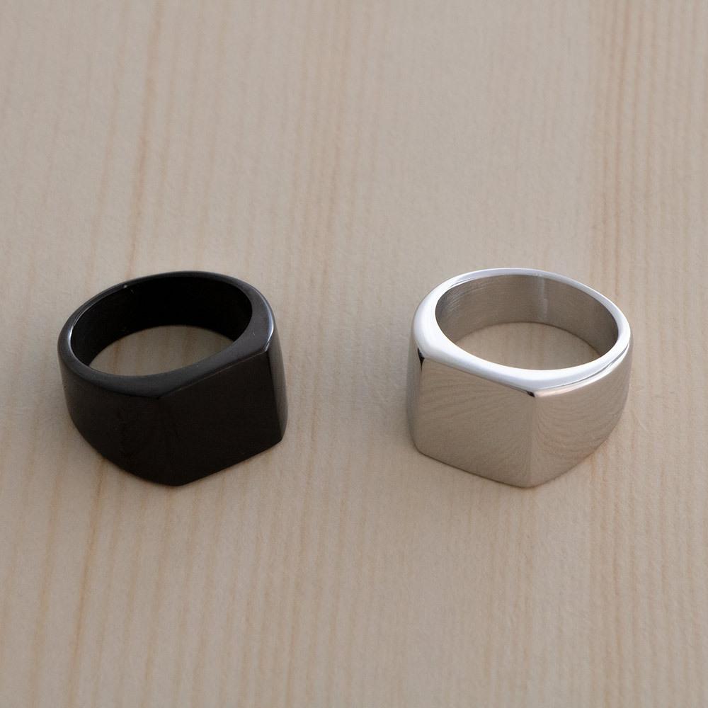 2026 European and American Glossy Ring, Simple Flat Square Ring, Men's Personalized Jewelry