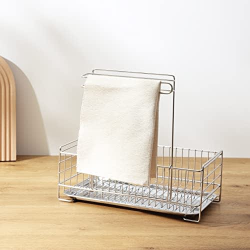 PEARL METAL Stainless Steel Dish Towel Rack, Made In Japan, for Dish Drainers and Baskets, HB-1784