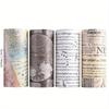 4Rolls/Box 3.54inch Width Vintage Washi Tape Set English Newspaper Themes Decorative Tape, Art Tape For Note-taking Supplies, Sc
