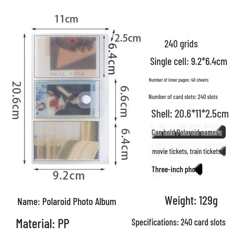 3-Inch Polaroid & Ticket Storage Album for Stargazing Keepsakes