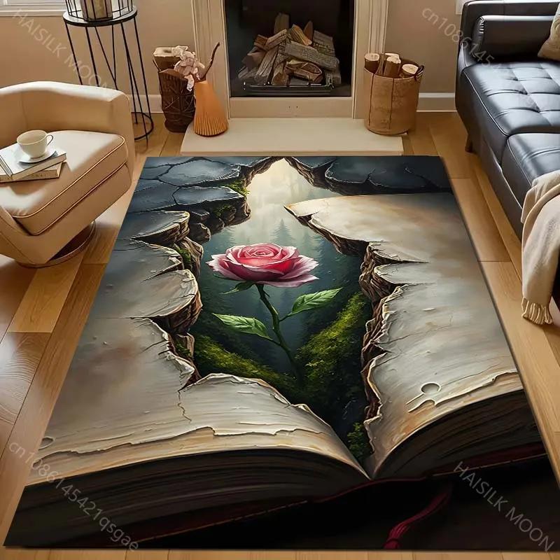 

Визуальное искусство Розы в трещинах Принт Ковер для спальни Гостиной Прикроватный Диван Напольный коврик Современный домашний декор Ковер Мультиразмерный 40x60cm (16x24in)