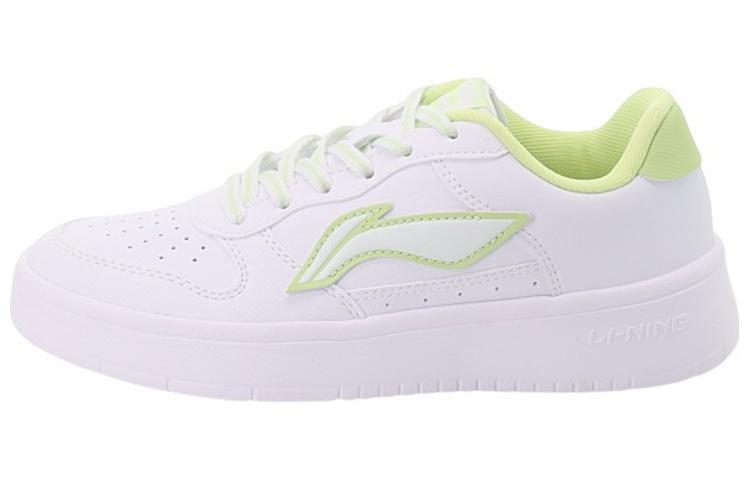 Li Ning Sycee Нескользящие, износостойкие, легкие низкие кеды для скейтбординга Женские Бело-зеленые AGCQ578-8 35