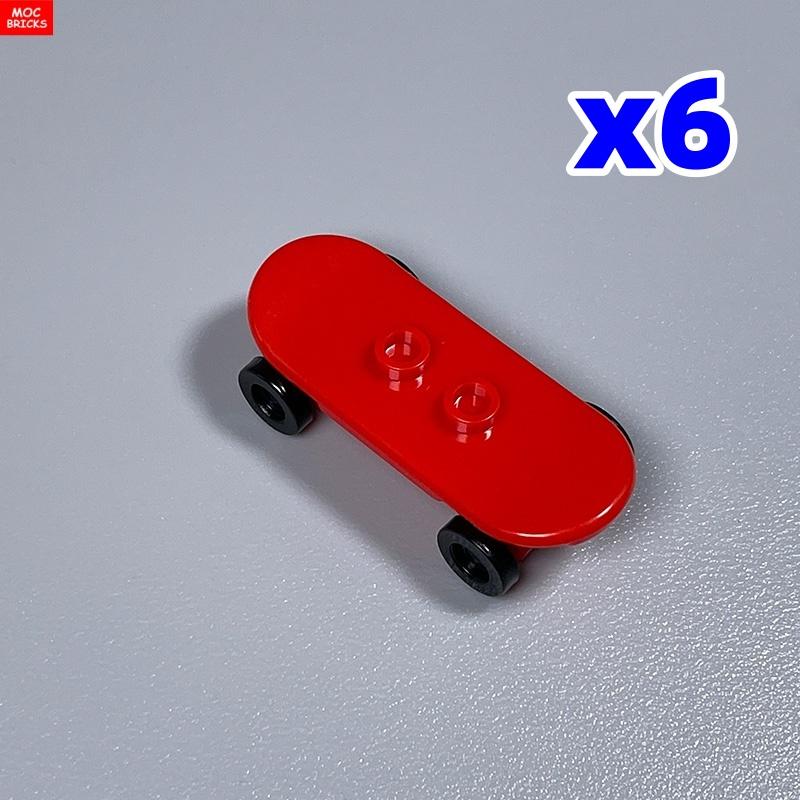 6pcs MOC Blocks Player Skateboard featuring Wheels Park Street Scene Construction Bricks 88422 42511 Plastic Material Children's Playthings Gifts