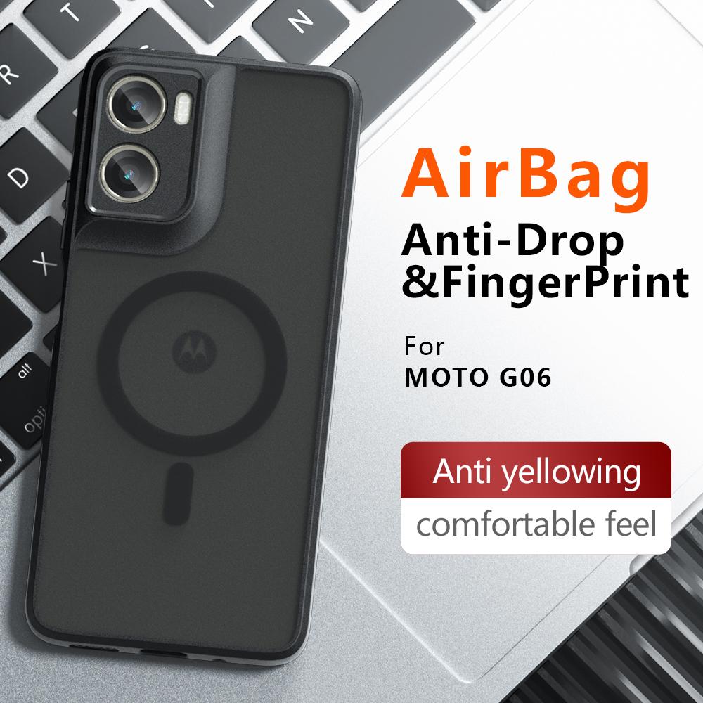 Pro Magsafe Magnetický Bezdrátový Nabíjecí Kryt Pro Motorola Moto G06 MotoG06 5G Nárazuvzdorný Matný Zadní Kryt Coque