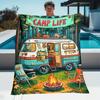 Outdoor Camping Scene Print Blanket Lightweight Soft Warm All Season Couch Sofa Bed Throw Camping Travel Office