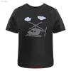 Helicopter and Clouds  T Shirt 100 Cotton S 2XL TA040458 Vintage Washed Casual Comfortable Unisex Graphic Stylish Slightly