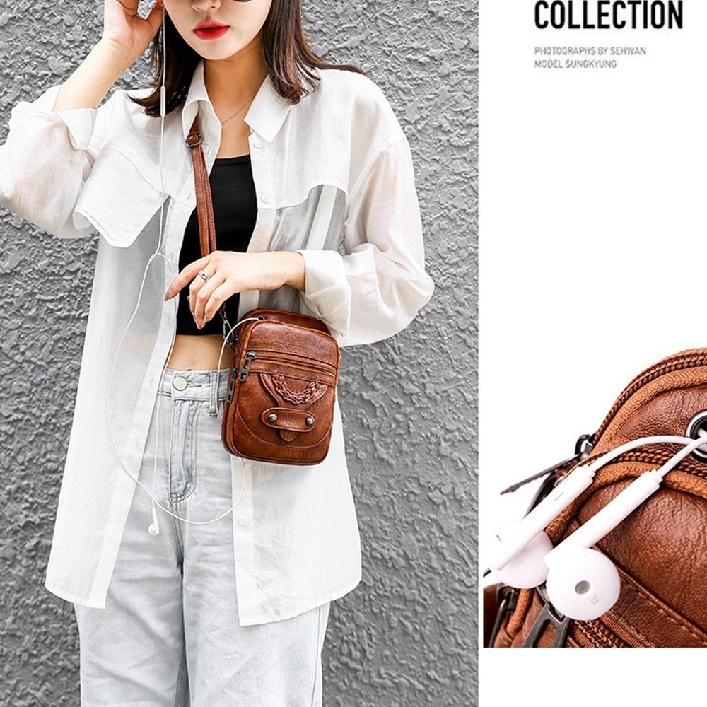 Multi-Functional Soft PU Leather Small Shoulder Bag for Women Vintage Crossbody Bag Cash Purse Cell Phone Bag