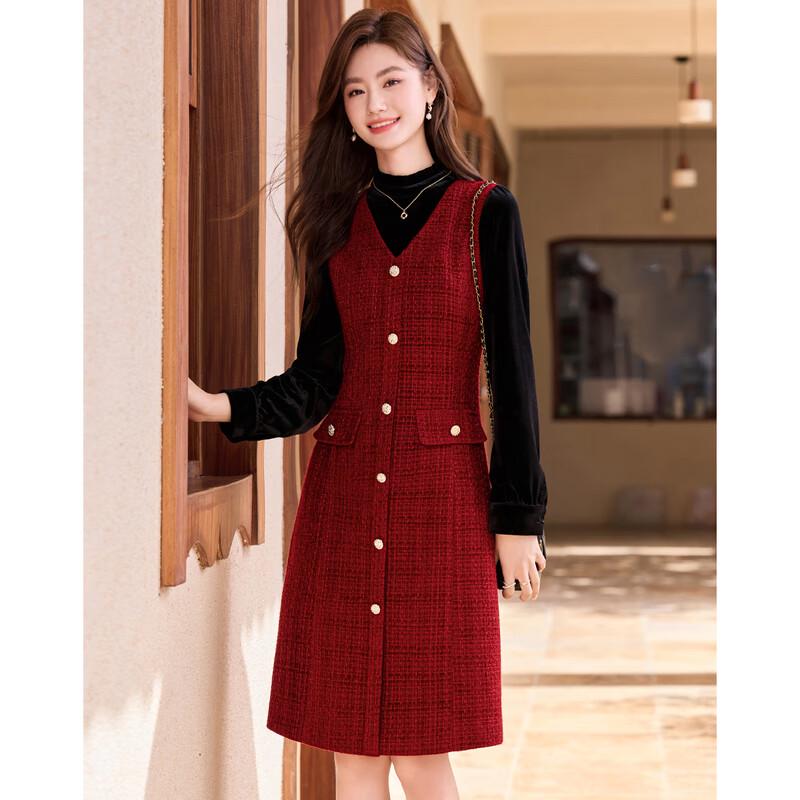 Sisui Nianhua Elegant Faux Two-Piece Short Dress