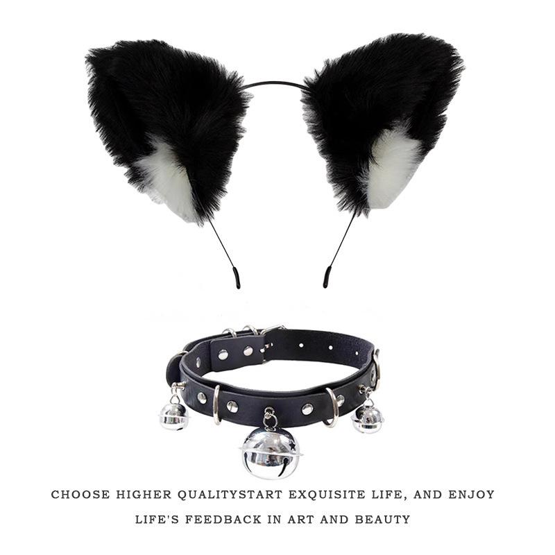 Handmade Cat Ears & Tail Set: Cute Cosplay Hair Accessories for Catgirl