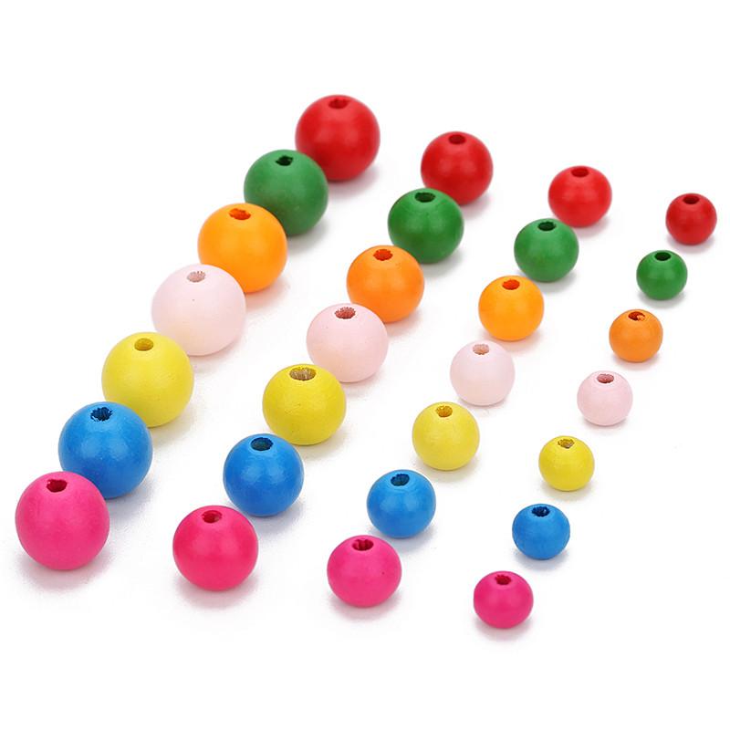 100pcs 8mm Natural Round Wood Beads Wooden Craft Balls Spacer Bead for DIY Houten Kralen Jewelry Making Materials Accessories