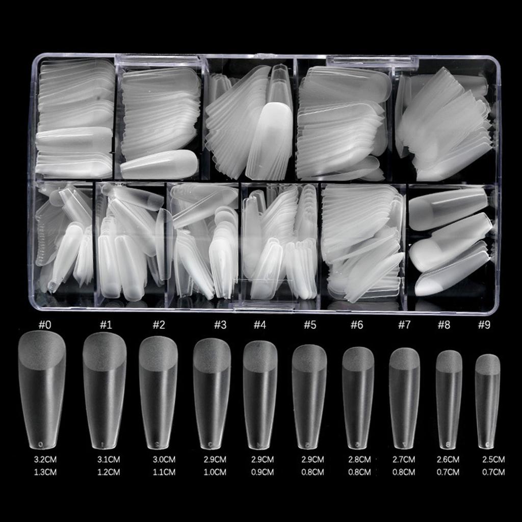 500Pcs Frosted False Nail Tips Half/Full Cover False Nail Tips Artificial Nail