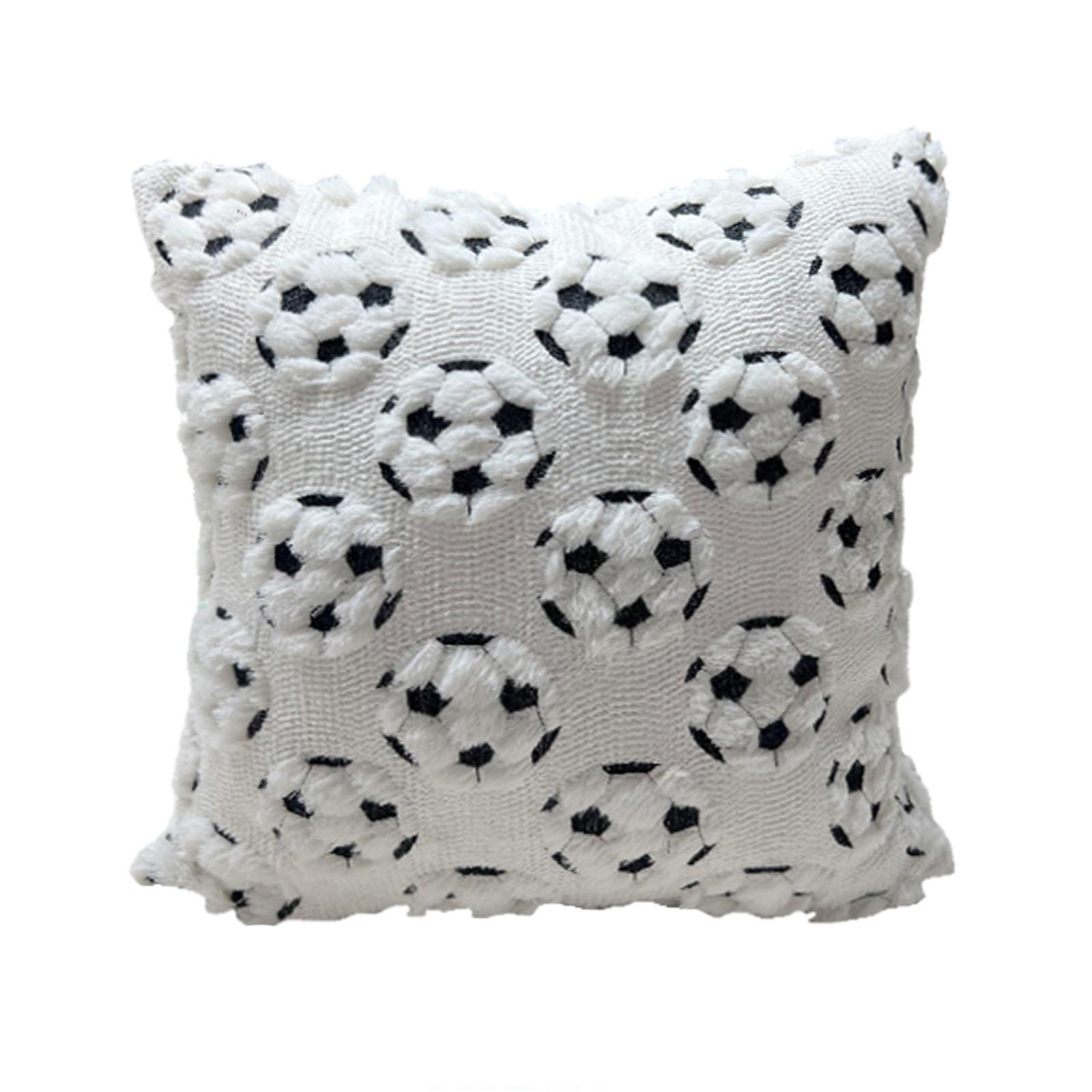 

Football Quilted Pillowcase - Plush Sofa Cushion, Car Lumbar Support 45cm*45cm One Size білий