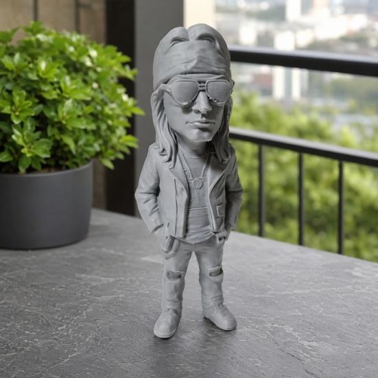 Simulated Music Singer Figurine, 3D Printed Retro Rock Character Model with Turban Sunglasses Design, Desktop Decoration for Study Room, Gaming Desk