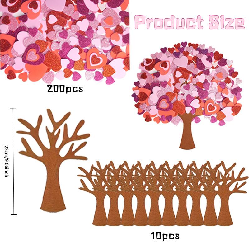 

1set DIY Felt Love Heart Tree Crafts Kit for Valentine s Day Home Decoration Wedding Party Gifts Room Wall Decorats Ornaments