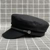 Japanese Retro Beret Men'S And Women'S Flat Top Hat Thick Wax Rope Temperament Version Newsboy Hat Painter Hat