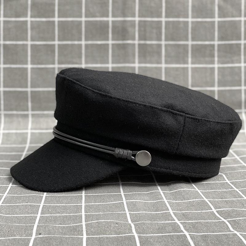 Japanese Retro Beret Men'S And Women'S Flat Top Hat Thick Wax Rope Temperament Version Newsboy Hat Painter Hat