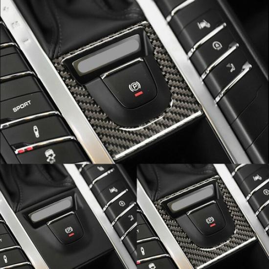 Carbon Fiber Electronic Hand Brake Button Cover For Porsche Macan 2014-