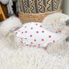 Dog Summer Cotton Shirts Heart Printed Ruffle Sleeveless Puppy Vest Soft Breathable Sweet Pet Outfit for Small Dogs Cats