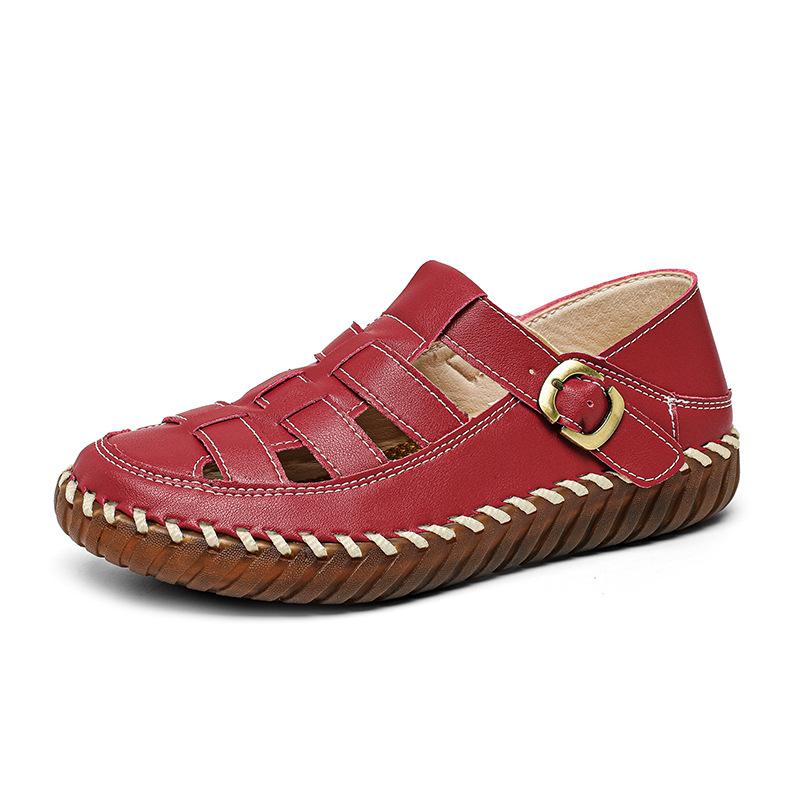 Sandals women's summer 2025 new popular Roman flat-bottomed woven soft-soled lightweight mother non-slip beach shoes