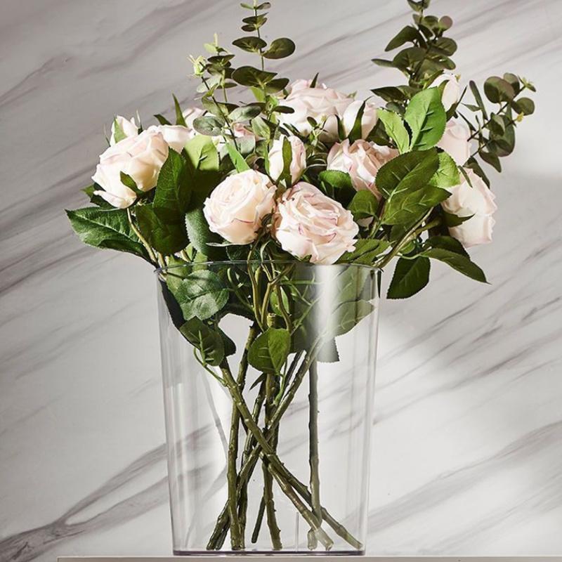 Clear Transparent Trash Can Compact Desktop Garbage Can Small Spaces Practical Waste Paper Storage Bucket Recycling Ice Bucket