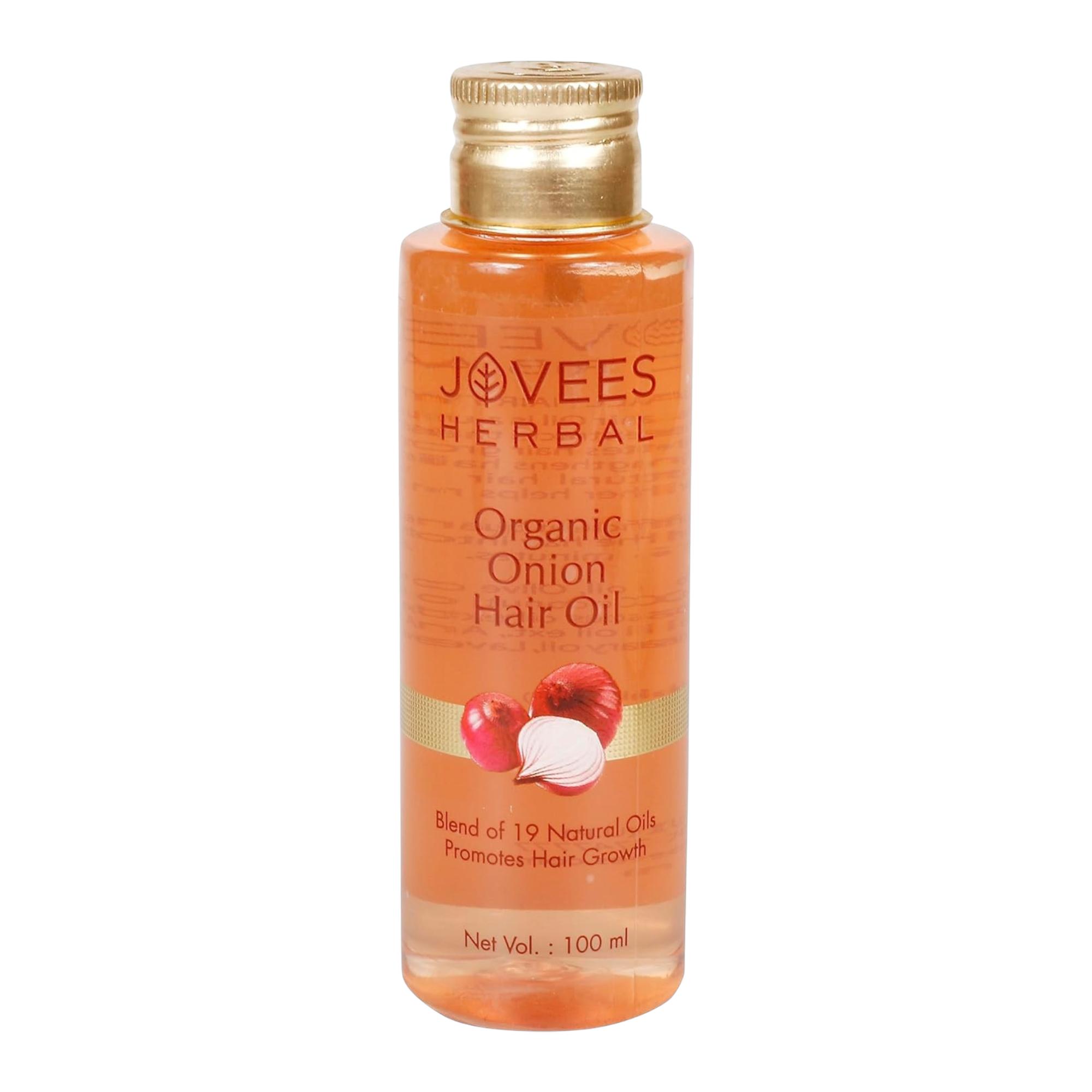 

Jovees Organic Onion Hair Oil 100ml For Hair Growth, Anti-Hair Fall, Frizz Control, Nourishing Scalp Treatment