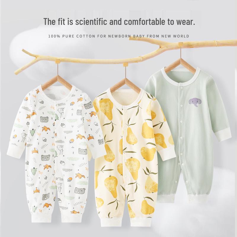 Autumn Newborn Pure Cotton Rompers: Air Conditioning Monk Clothes for Spring, Summer, and Fall