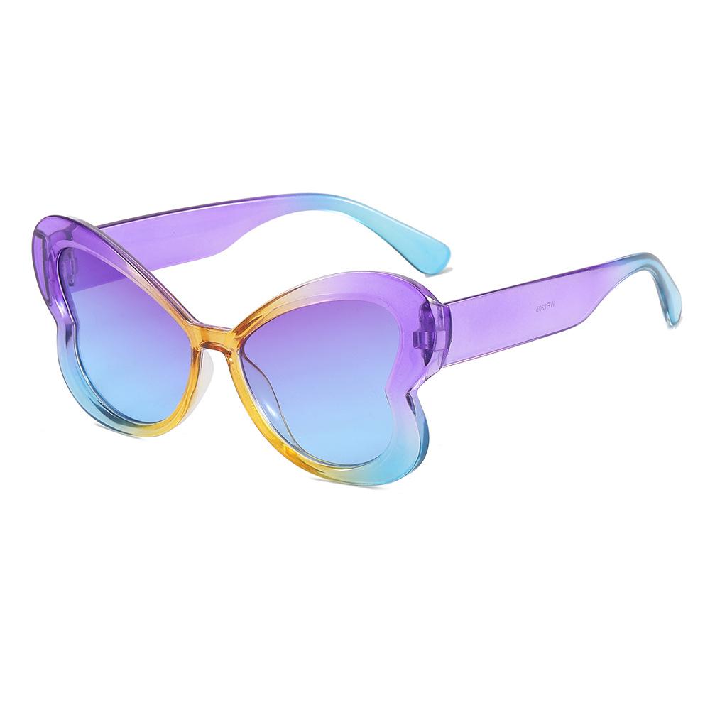 

Latest Vintage Retro Leopard Print Gradient Butterfly for Women Sunglasses Brand Candy Color Color Trend Punk Design Men Casual Eyeglasses UV400 as picture