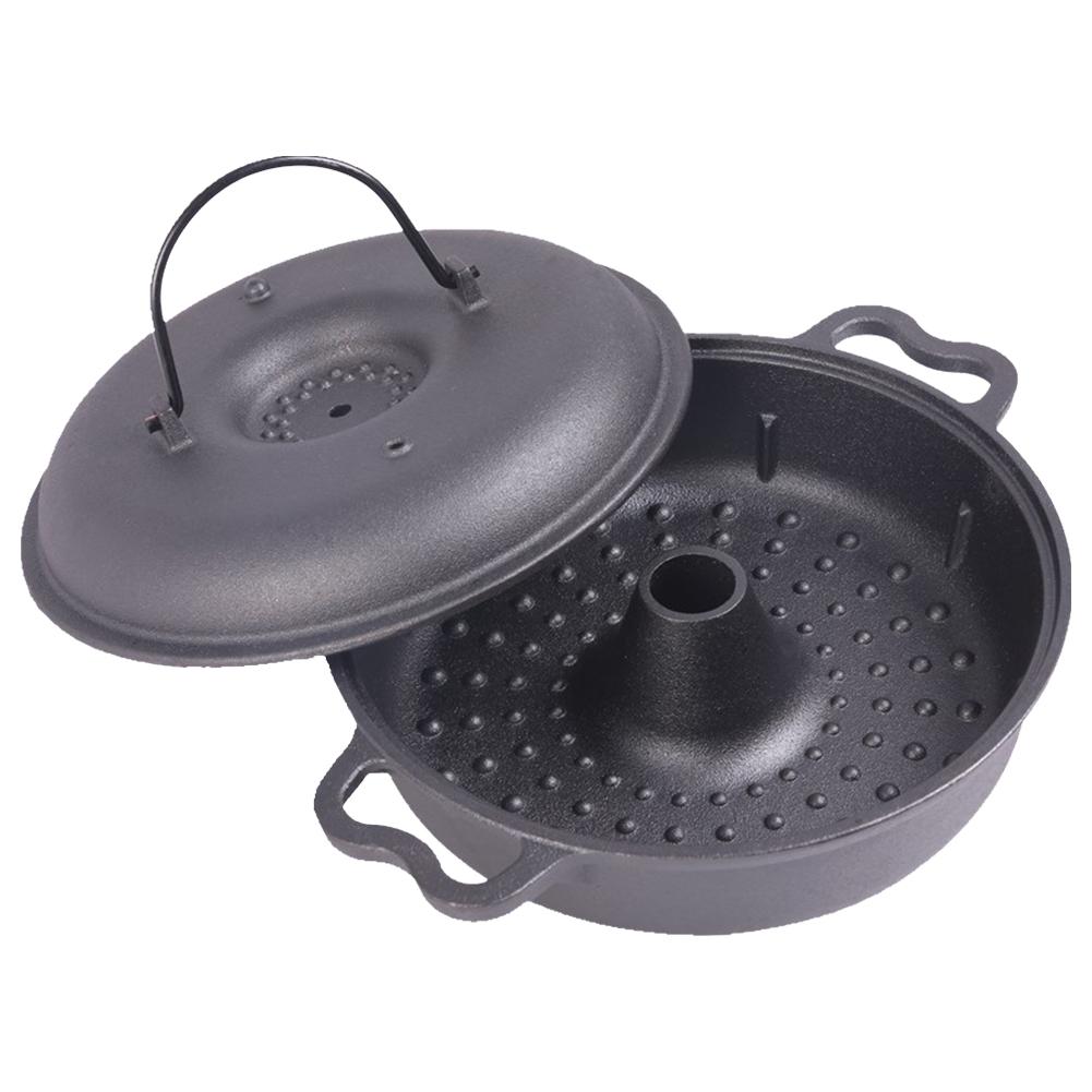 Cast Iron Roasted Sweet Potato Pan W/Lid Garlic Roaster Garlic Baker for Picnic Camping Patio Backyard Cooking
