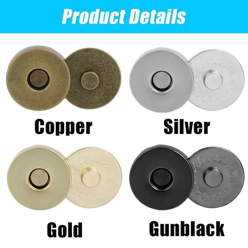 Onzichtbare Magnetische Sluiting Zonder Naad Tas Metalen Knoppen Portemonnee Portemonnee Jas Handtassen 14/18mm Mini Gesp Bagage Onderdelen Accessoires