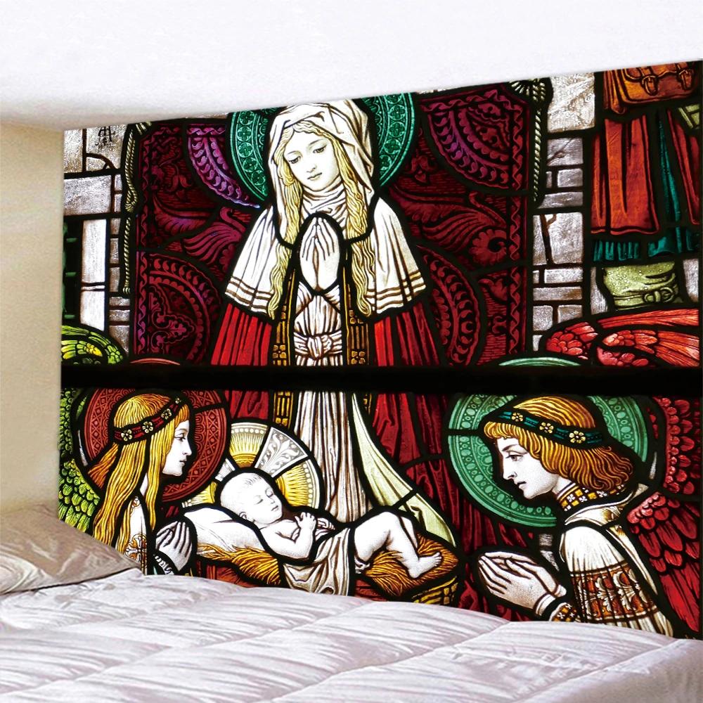 Christ Church Murals Psychedelic Scenes Home Decor Art Tapestries Hippie Boho Tarot Angels Pretty Room Wall Decor Wall Hanging