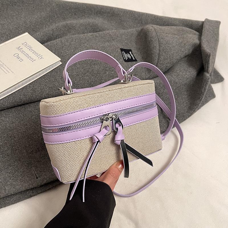 

Весенняя женская сумка 2025 новая популярная сумочка универсальная модная маленькая сумка на одно плечо через плечо сумка-коробка контрастного цвета нишевая фиолетовый