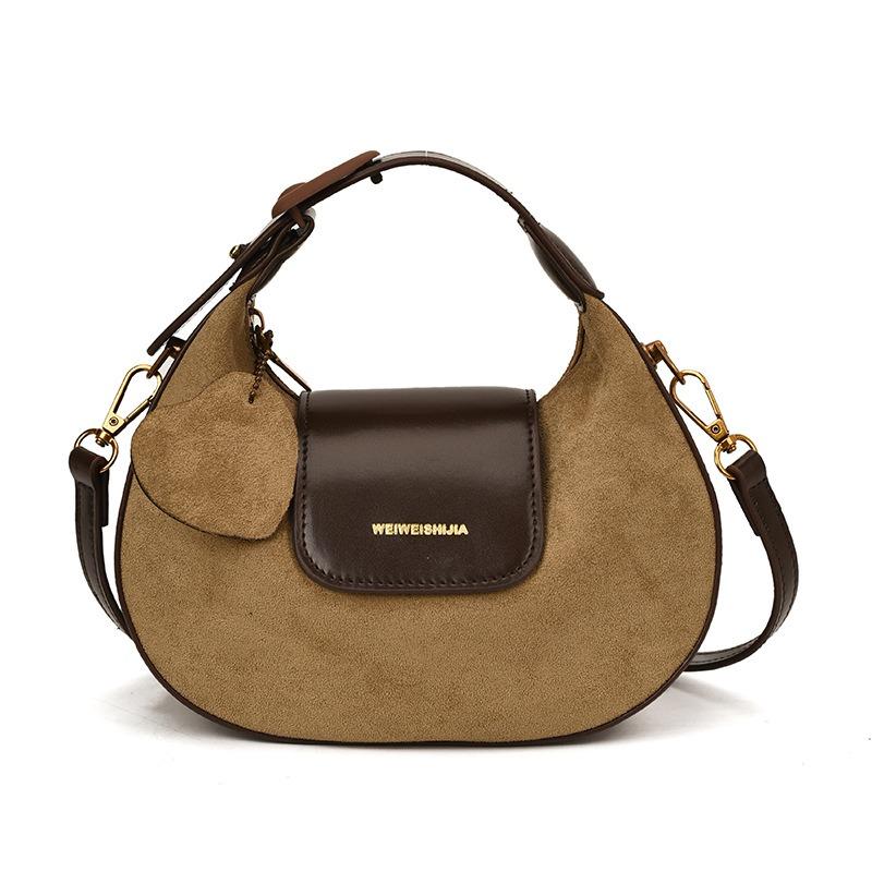 תיק רטרו בצורת סהר, תיק קרוסבודי פשוט לנסיעות לעבודה, תיק יד אופנתי