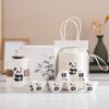 Panda Merchandise Travel Tea Set a Pot of Three Four Six Cups Suet Jade Porcelain High-end Corporate Business Gift Set