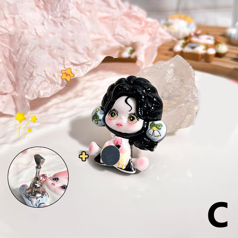 

Chinese Style Girl Magnetic Nail Armrest Nail Tips Display Practice Stand Nail Art Holder Manicure Tools For Home Diy Nail Art
