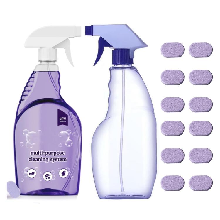 6Pcs Cleaning Tablets With Reusable Dispenser Bottle For Kitchen Countertop Sink Appliance Cleaning Nontoxic Formula