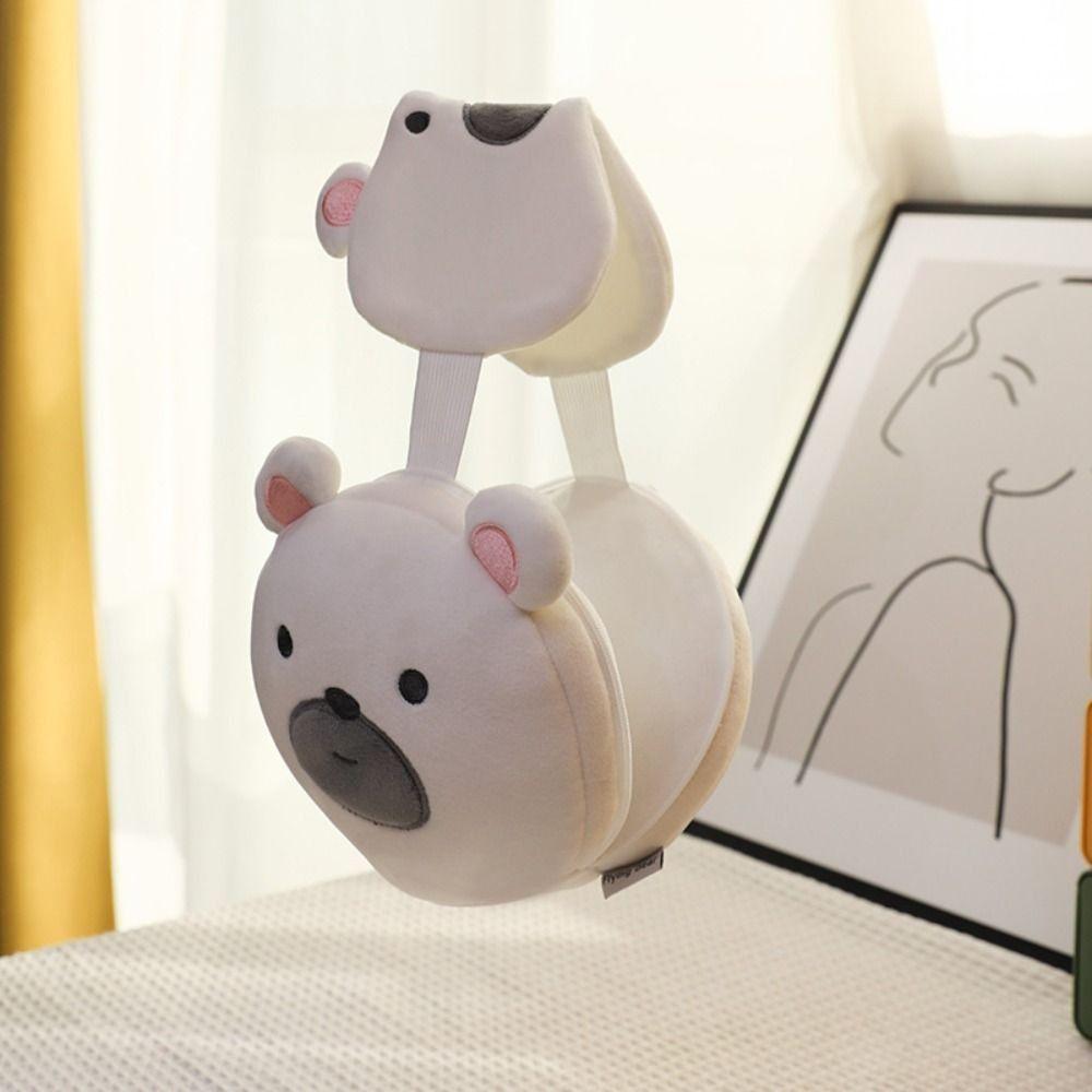 Kawaii 2 in 1 Eye Mask Soft Travel Folding Pillow Fashion Cartoon Eye Mask Pillow  Office Worker