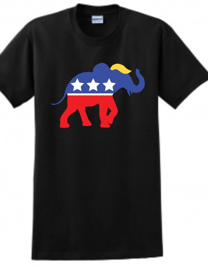 Trump Republican Elephant T-Shirt Funny Liberal Political Symbol GOP Tee Shirt S