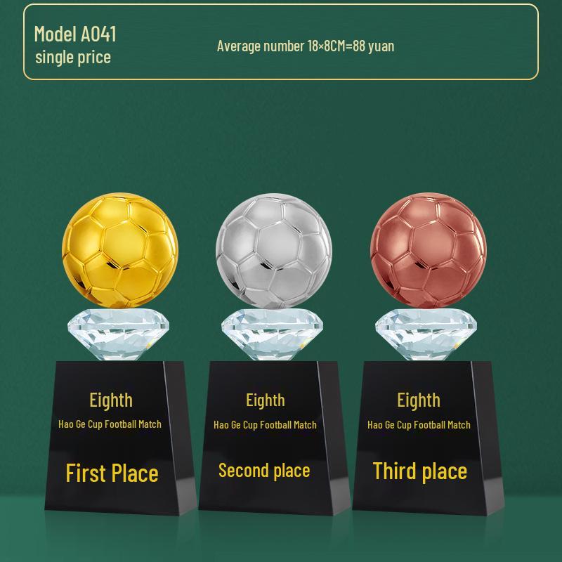 Custom Crystal Football Trophy - 2025 Golden Boot Top Scorer Award (Extra Large)