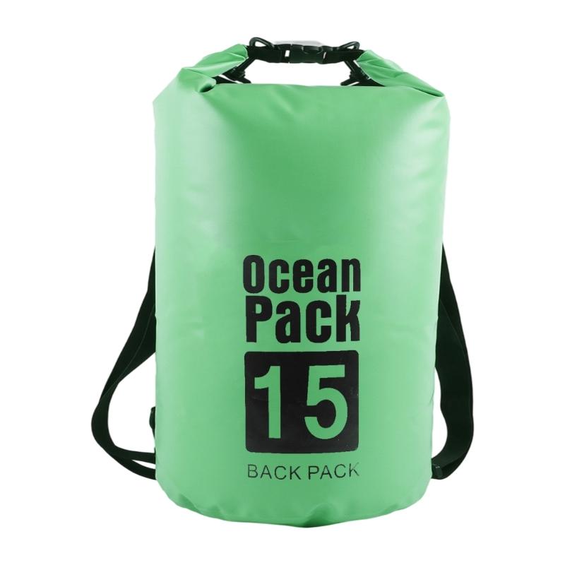 Practical Outdoor Waterproof Dry Backpacks Tear Resistant PVC Storage Bag Adjustable Shoulder Strap For Hiking