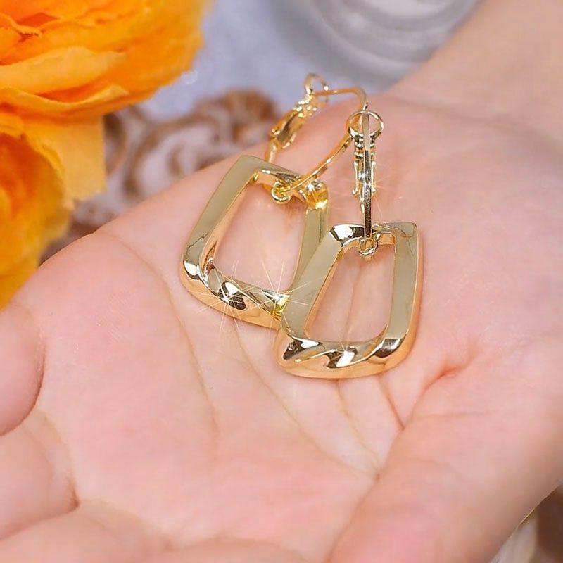 

925 Silver Needle Gold Geometric Ear Studs 2025 New Arrival Hot-Selling Earrings Light Luxury Minority Western Style Fancy Earrings for Women Gold