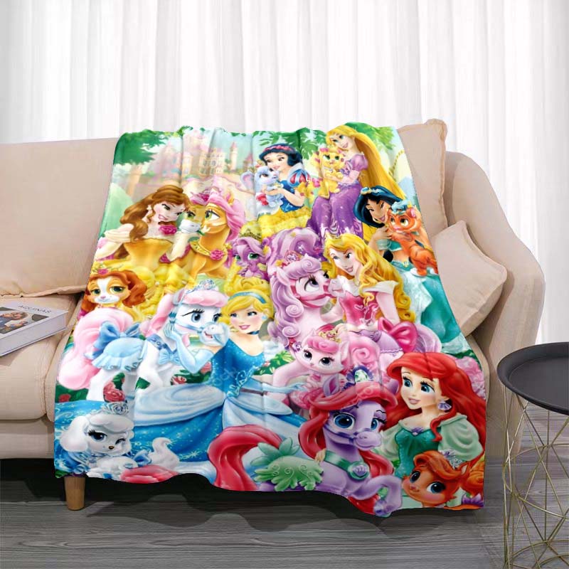 A Variety of Disney Princess Cartoon Blankets, Suitable for All Seasons, for Children and Adults, A Luxurious Gift Choice.