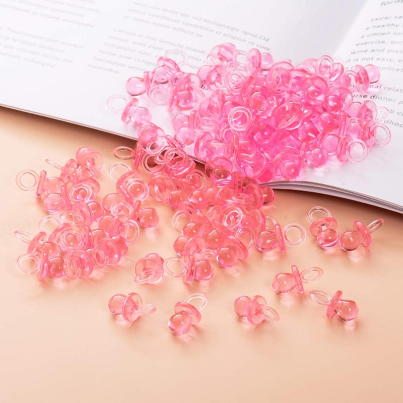 50pcs Mini Pacifiers Acrylic Transparent Baby Shower Baptism Gift Home Table Decoration